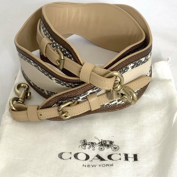 Coach Strap Wave Patchwork Snakeskin Details Strap - Picture 2 of 5